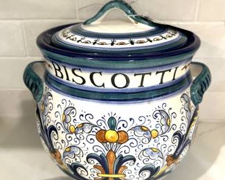 Deruta Italy Biscotti Jar $50