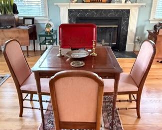 Faux Bamboo Mahjong/Game table and chairs