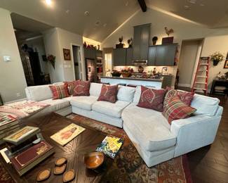 Sectional Sofa with Decorative Pillows