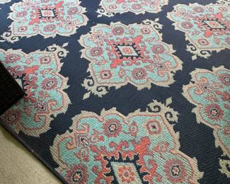 Allen Roth Zanzibar Navy Outdoor Area Rug