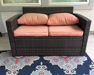 Wicker Loveseat with Cushions