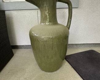 Large Olive Green Glazed Pitcher