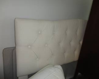 KING size Cream colored Headboard/Foldable platform frame/Hybred Mattress too