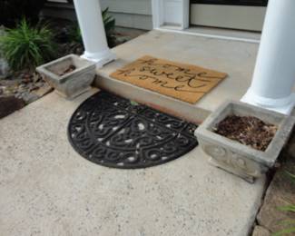 Pair Concrete Flower Pots (mats not included)