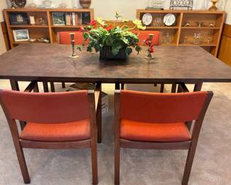 Conference table with four chairs (matches desk, filing cabinet and credenza)
