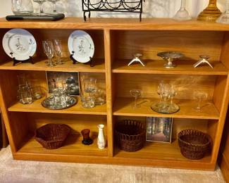 Six shelf solid wood bookcases