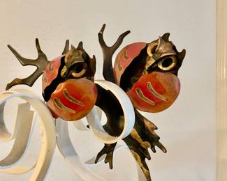 JERE Style metal owl, brass copper 3-D