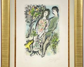 Lot 3001 Original Marc Chagall LOranger Color Lithograph