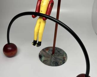 587 Vintage Folk Art Balancing Toy Man