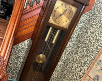 587 Colonial Mfg. Mahogany Grandfather Clock
