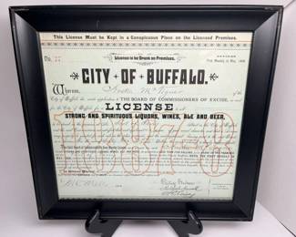 587 City Of Buffalo 1887 Liquor License