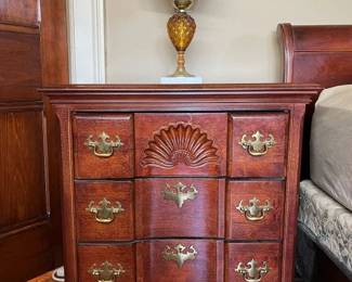 587 Mahogany Chippendale Style 3Drawer Nightstand