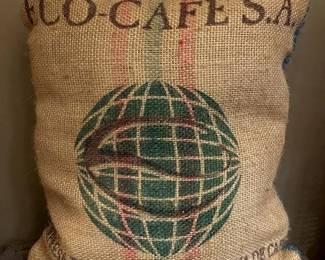 587 Coffee Bean Burlap Sack Floor Pillow