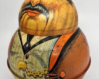 587 Roly Poly Businessman 1979 Bristol Ware Repro Tobacco Tin