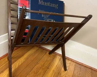 587 Cees Braakman Modern Danish Teak Folding Magazine Rack 1960s