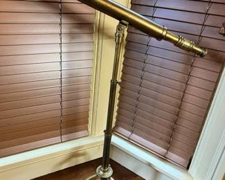 587 Vintage Brass Telescope On Stand