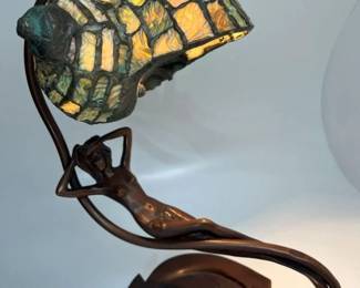 587 Mermaid Bronze Nautilus Table Lamp