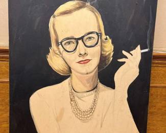 587 Vintage Smoking Debutante Original Portraiture