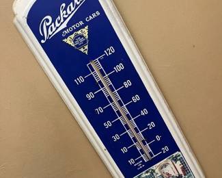 587 Vintage Packard Motor Tin Litho Advertising Thermometer