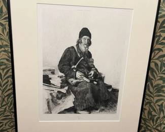 587 Eugene Decisy Lay Brother, Seller Of Images Etching