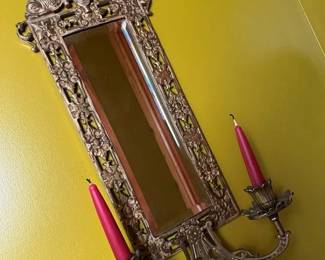 587 Vintage Koi Double Arm Candle Sconce