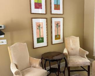 2 antique style captains chairs 