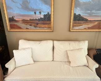 Antique chippendale style off white couch mint condition 