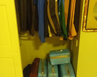Vintage samsonite luggage and jackets.