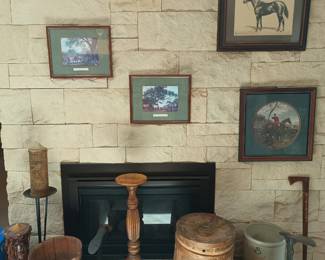 Old wooden, metal and crockery items