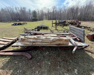 2 - Live Edge Cedar Log Mantels on a Stone Boat