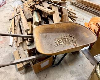 Wheelbarrow & misc. Wood