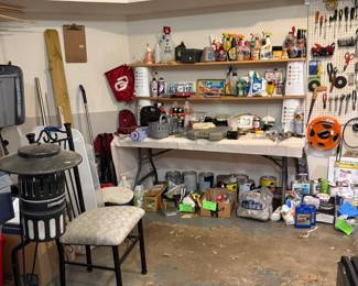 Tools, patio bug zapper, chemicals