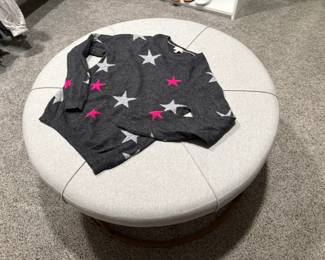 round ottoman, sweater