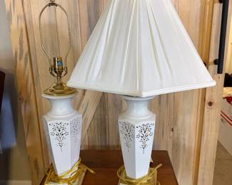 f White Ceramic Table Lamps