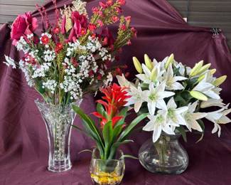 d Assorted Vases with Artificial Flowers