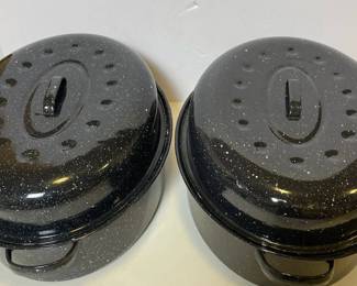 kp black Speckled Roaster Pans with Lids