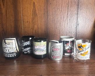 c Jack Daniels Shot Glass Lot 6 w COAs Bicentennial Belle Lincoln Uncle Jack