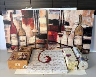 d 6Piece Wall Decor Set with Wine Bottle and Glass Artwork