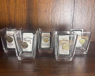 c Jack Daniels Legends Crystal Shot Glass Set 5 ALL w COAs 24K Gold Medals