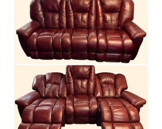 f Leather 3Seater Power Reclining Couch