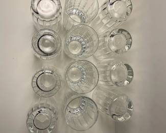 k Lenox 12Piece Clear Glass Set with Vertical Ribbed Design