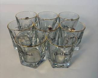 c Jack Daniels 1904 St. Louis Exposition Gold Medal Rocks Glasses