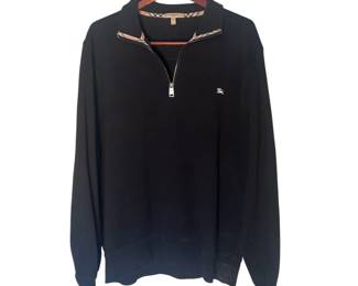 cl Burberry London Mens Black 1 4 Zip