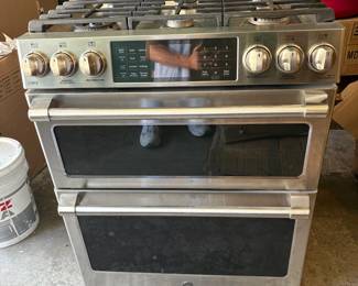 ap GE Cafe C2S995SEL Stainless Steel Double Oven Gas Range with Digital Controls