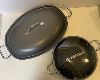 kp Calphalon 2Piece Cookware Set with Oval Roaster and 10Inch Skillet