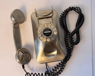 c Retro Style Brushed Metal Wall Phone