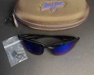 cl Maui Jim Polarized Blue Mirror Rimless Sunglasses