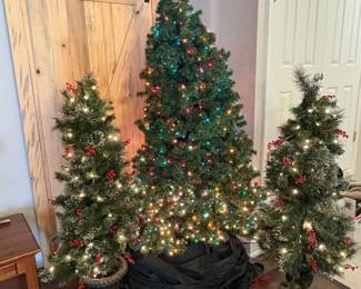 h Christmas Trees with MultiColor and White Lights