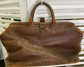 Brown Leather Doctors-Style Bag with Handles