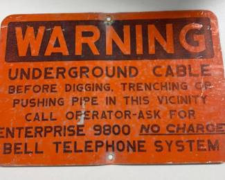Vintage Bell Telephone Warning Sign